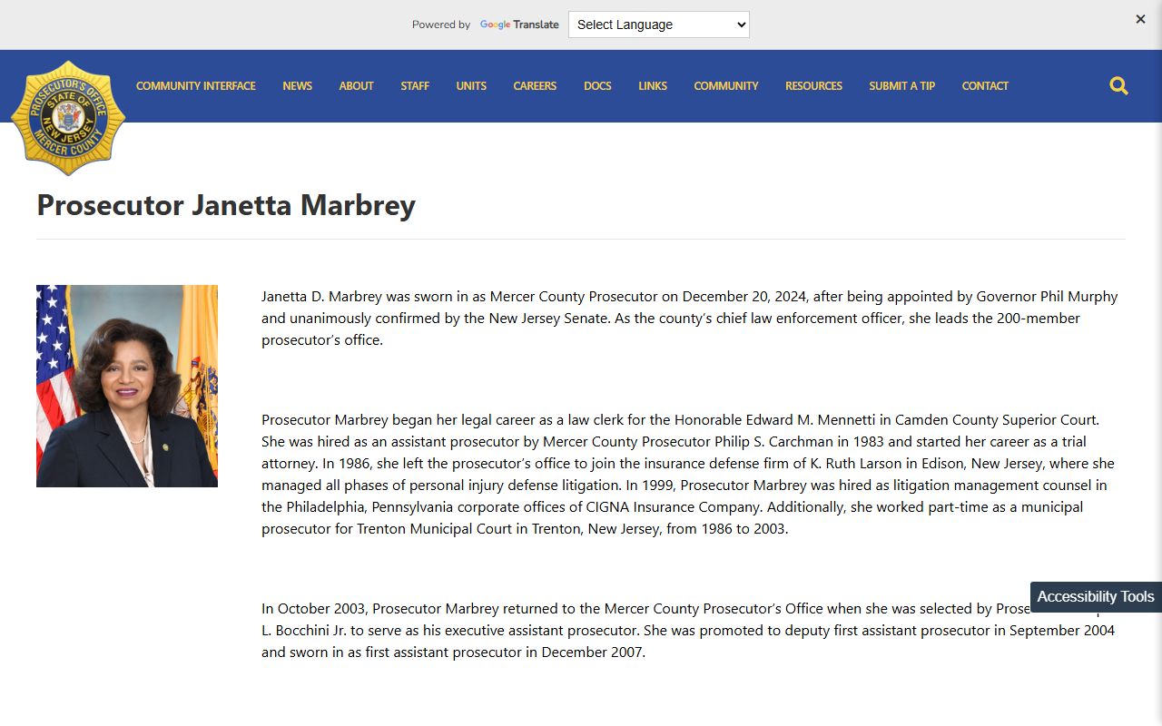 Mercer County court records prosecutor bio