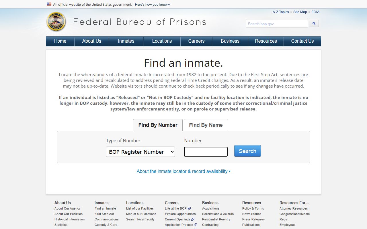 Mercer County booking photo federal BOP locator limit
